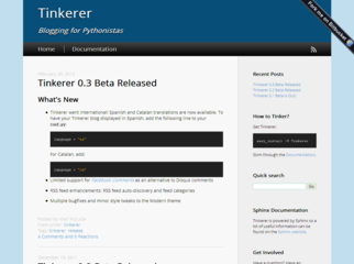 Tinkerer Python blogging software